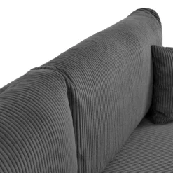 Divano letto matrimoniale 3 posti 248x90cm velluto a coste grigio antracite Slurp