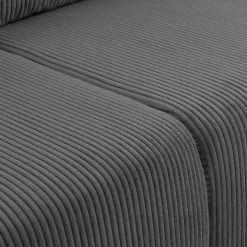 Divano letto matrimoniale 3 posti 248x90cm velluto a coste grigio antracite Slurp