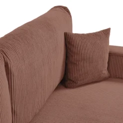Divano letto matrimoniale 3 posti 248x90cm velluto a coste rosa Slurp
