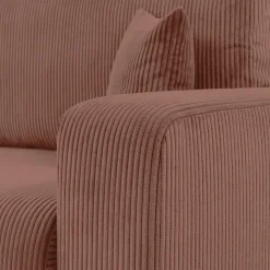 Divano letto matrimoniale 3 posti 248x90cm velluto a coste rosa Slurp