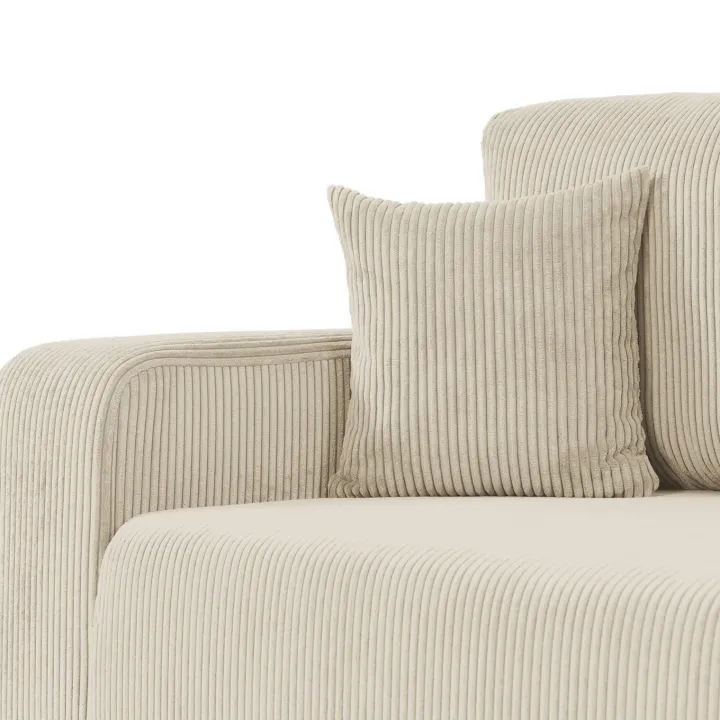 Divano letto matrimoniale 3 posti 248x90cm velluto a coste beige Slurp