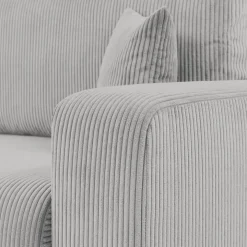 Divano letto matrimoniale 3 posti 248x90cm velluto a coste grigio Slurp