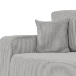 Divano letto matrimoniale 3 posti 248x90cm velluto a coste grigio Slurp