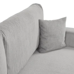 Divano letto matrimoniale 3 posti 248x90cm velluto a coste grigio Slurp