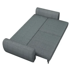 Divano letto matrimoniale 3 posti 251x95cm tessuto grigio scuro Pluffy
