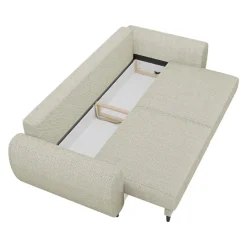 Divano letto matrimoniale 3 posti 251x95cm tessuto tortora Pluffy