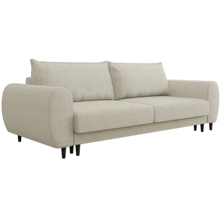 Divano letto matrimoniale 3 posti 251x95cm tessuto tortora Pluffy