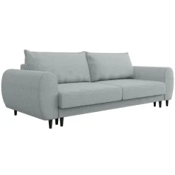 Divano letto matrimoniale 3 posti 251x95cm tessuto grigio Pluffy
