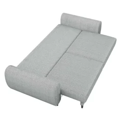 Divano letto matrimoniale 3 posti 251x95cm tessuto grigio Pluffy