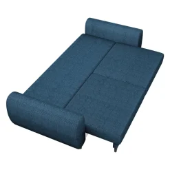 Divano letto matrimoniale 3 posti 251x95cm tessuto blu Pluffy