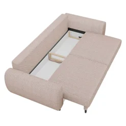 Divano letto matrimoniale 3 posti 251x95cm tessuto rosa Pluffy