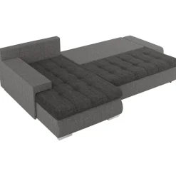Divano letto matrimoniale reversibile 3 posti 265cm grigio chiaro e scuro Bette
