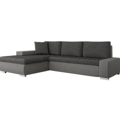Divano letto matrimoniale reversibile 3 posti 265cm grigio chiaro e scuro Bette