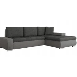 Divano letto matrimoniale reversibile 3 posti 265cm grigio chiaro e scuro Bette