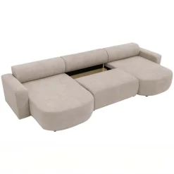 Divano letto panoramico 5 posti 354x150 cm beige cashmere Noum