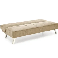 Divano letto pieghevole 173x83cm 3 posti moderno in tessuto beige Veliero