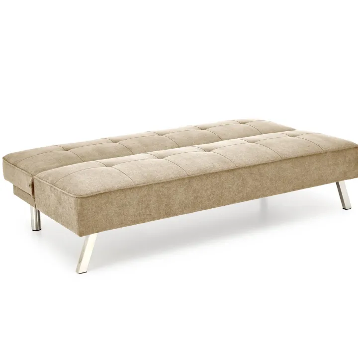 Divano letto pieghevole 173x83cm 3 posti moderno in tessuto beige Veliero
