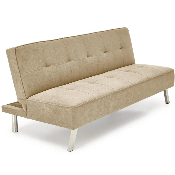Divano letto pieghevole 173x83cm 3 posti moderno in tessuto beige Veliero