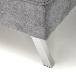 Divano letto pieghevole 173x83cm 3 posti moderno in tessuto grigio Veliero