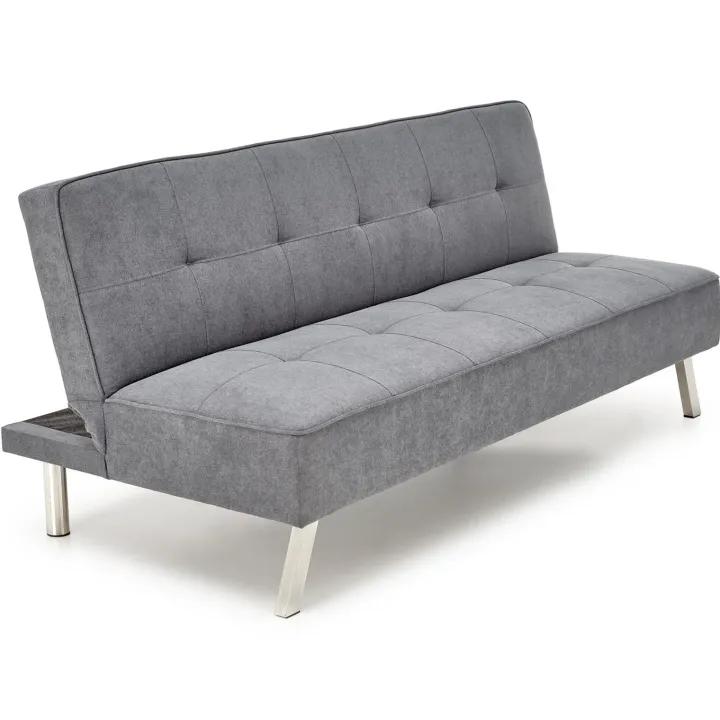 Divano letto pieghevole 173x83cm 3 posti moderno in tessuto grigio Veliero