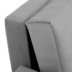 Divano letto 2 posti 133cm imbottito in tessuto grigio Isidore