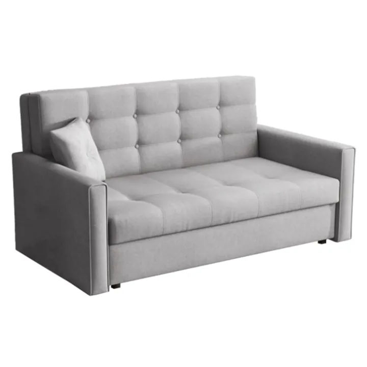 Divano letto 3 posti 153cm imbottito in tessuto grigio Isidore