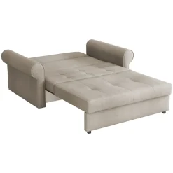 Divano letto 2 posti imbottito in tessuto matrimoniale 148cm beige Jamar
