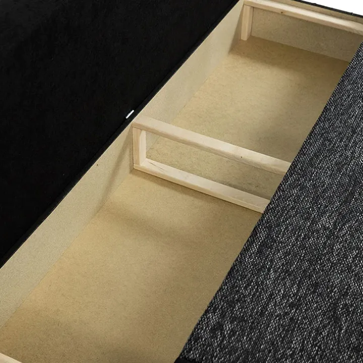 Divano letto 3 posti imbottito 200cm nero grigio scuro Barney