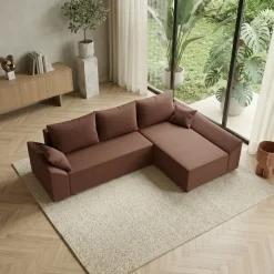 Divano letto 3 posti reversibile 240x140cm matrimoniale angolare rosa Appia