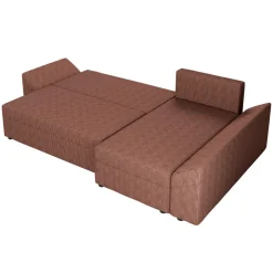 Divano letto 3 posti reversibile 240x140cm matrimoniale angolare velluto a coste rosa Appia