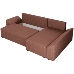 Divano letto 3 posti reversibile 240x140cm matrimoniale angolare velluto a coste rosa Appia