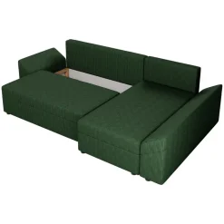 Divano letto 3 posti reversibile 240x140cm matrimoniale angolare velluto a coste verde Appia
