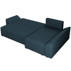 Divano letto 3 posti reversibile 240x140cm matrimoniale angolare velluto a coste blu Appia