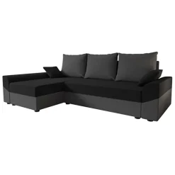 Divano letto 3 posti reversibile 240x140cm matrimoniale angolare grigio nero Appia