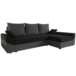 Divano letto 3 posti reversibile 240x140cm matrimoniale angolare grigio nero Appia