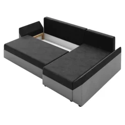 Divano letto 3 posti reversibile 240x140cm matrimoniale angolare grigio nero Appia