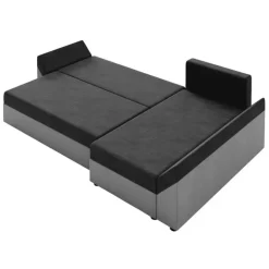 Divano letto 3 posti reversibile 240x140cm matrimoniale angolare grigio nero Appia