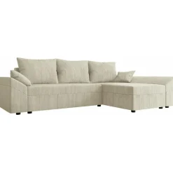 Divano letto 3 posti reversibile 240x140cm matrimoniale angolare velluto a coste beige Appia