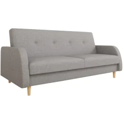Divano letto 2 posti 216x87cm con box contenitore grigio Nebbia