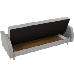 Divano letto 2 posti 216x87cm con box contenitore grigio Nebbia