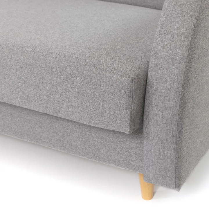 Divano letto 2 posti 216x87cm con box contenitore grigio Nebbia