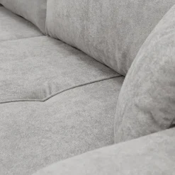 Divano letto 3 posti 248x90cm con contenitore in tessuto velo grigio chiaro Floty