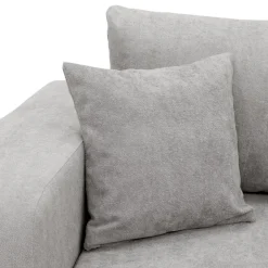 Divano letto 3 posti 248x90cm con contenitore in tessuto velo grigio chiaro Floty