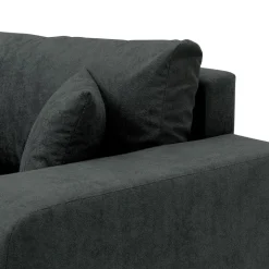 Divano letto 3 posti 248x90cm con contenitore in tessuto velo nero Floty