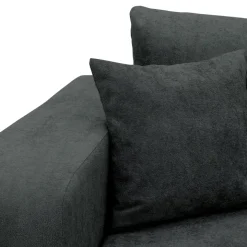Divano letto 3 posti 248x90cm con contenitore in tessuto velo nero Floty