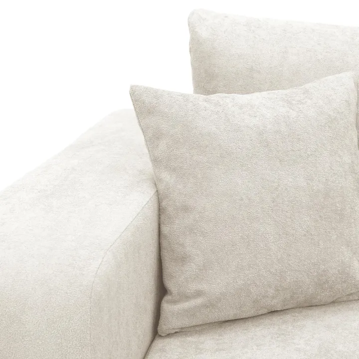 Divano letto 3 posti 248x90cm con contenitore in tessuto velo bianco Floty