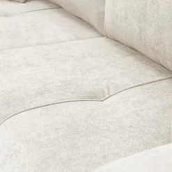 Divano letto 3 posti 248x90cm con contenitore in tessuto velo bianco Floty