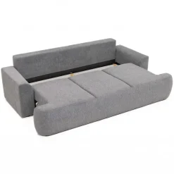 Divano letto 3 posti 248x110cm con contenitore grigio scuro Novera