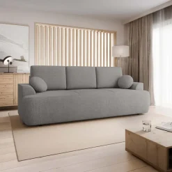 Divano letto 3 posti 248x110cm con contenitore grigio scuro Novera