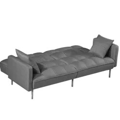 Divano letto 2 posti 193x58cm grigio acciaio Cassandra